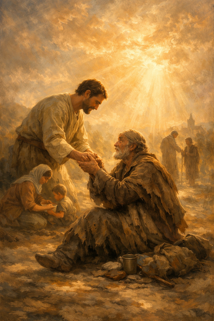 acto de caridad ayudando al prójimo según la enseñanza del espiritismo